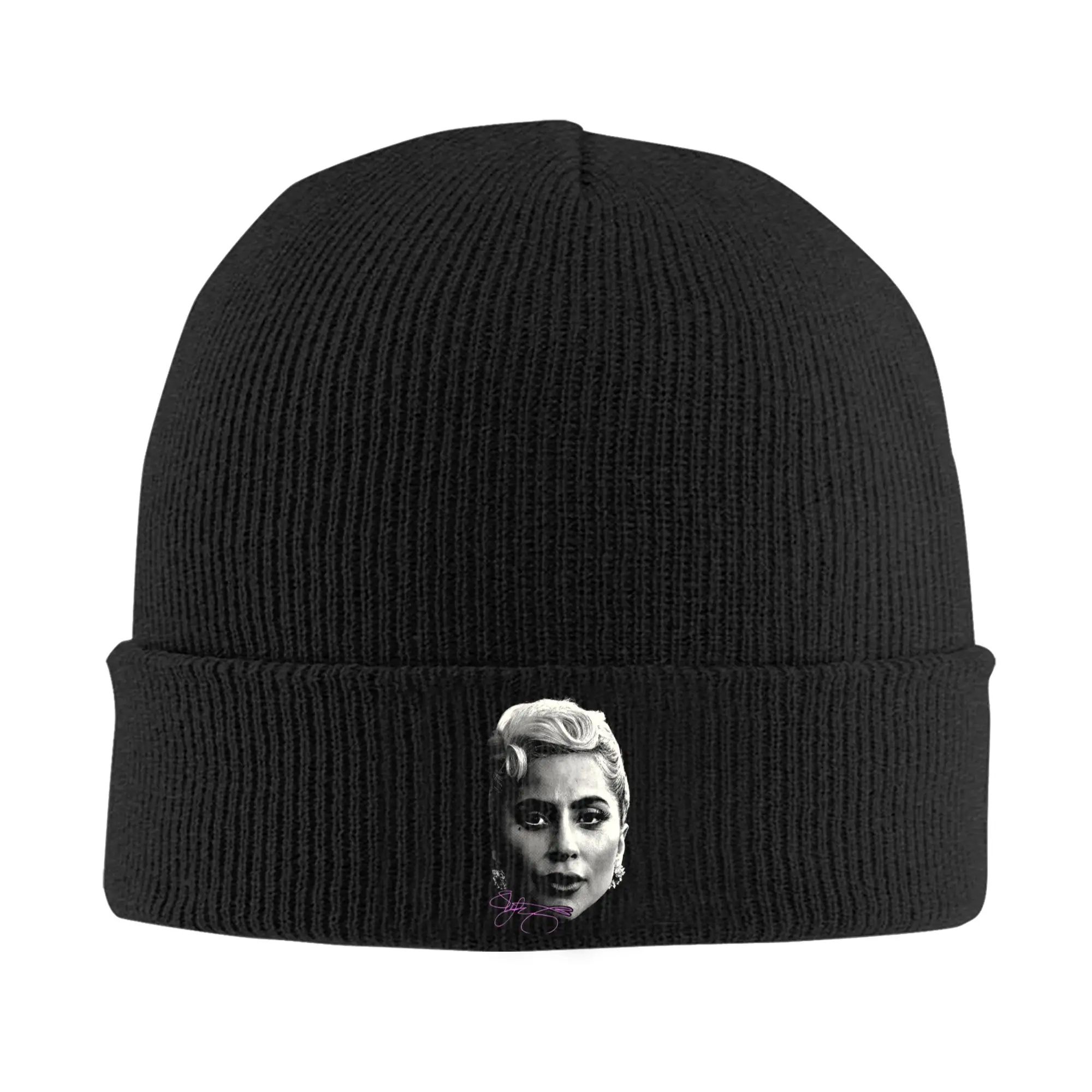 Lady Gaga Chapéu Outono Inverno Skullies Gorros Moda Bonés Unissex Bonés de malha acrílica
