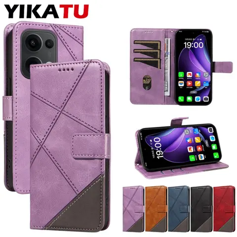 Anti Theft Brush Wallet Leather Phone Case For OPPO K12X K10 4G Find X8 X5 X3 Pro 5G F25 F23 F19 4G F17 A1 A1i AX7 AX5S Cover