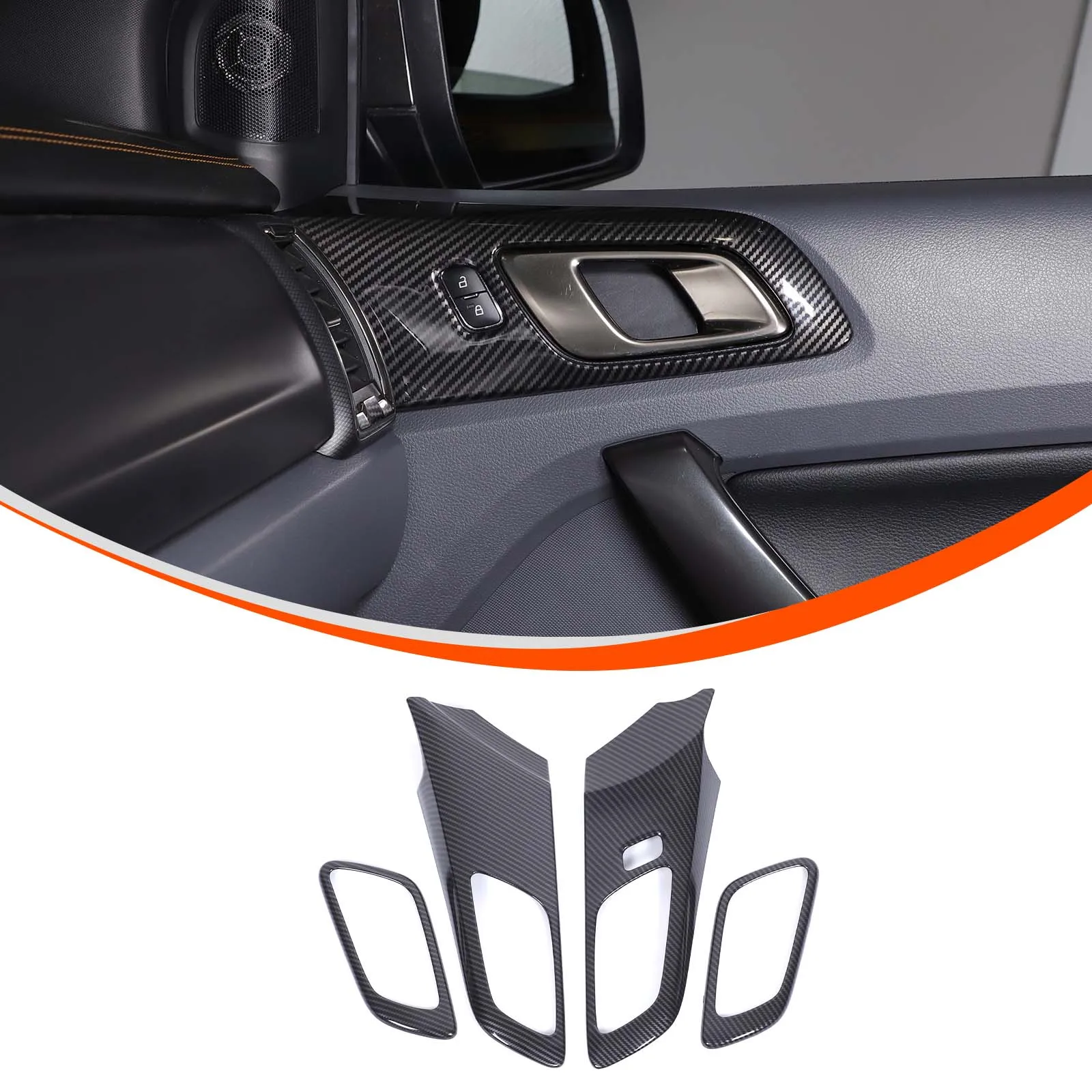

4 шт. накладки на внешние ручки дверей из карбона для Ford RANGER T6 T7 T8 2015-2021