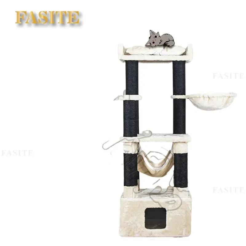 For Cat Multi-layer Integrated Climbing Frame Nest Durable Material Space Saving Design Indoor Pet Activity Center Wholesale