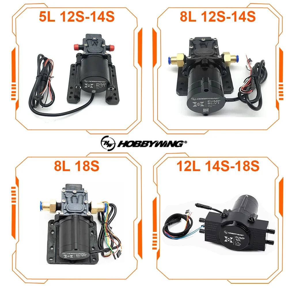 Hobbywing Combo Pump 5L 8L Brushless Water Pump 10A 14S V1 Sprayer Diaphragm Pump for Agriculture