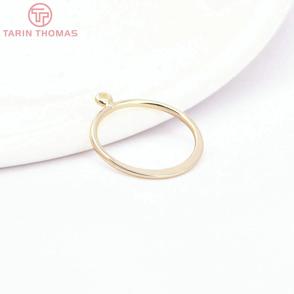 (8685) 10PCS 18MM 24K Gold Color Brass Circular Charms Pendants High Quality Jewelry Making Findings Accessories Wholesales