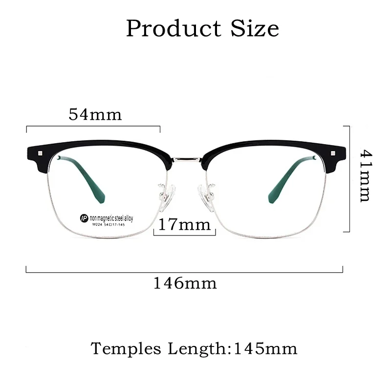 OLLYMURS nuevo marco de gafas cuadradas de negocios Retro ultraligero miopía decorativa gafas graduadas ópticas marco hombres M224