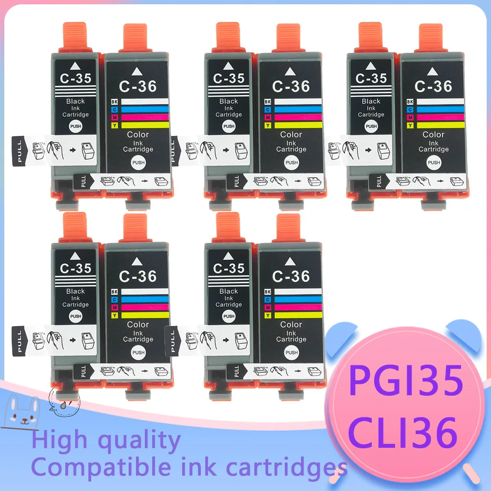 PGI-35 PGI35 CLI-36 CLI36 Color Compatible  Ink Cartridge 35 36 pgi35 cli36 for Canon PIXMA IP100 iP110 IP100B TR150 Printer