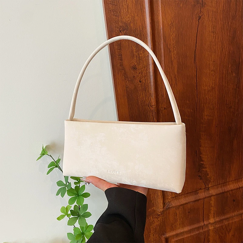 

Women's Small Shoulder Underarm Bag High Quality Pu Leather Square Handbag Suede Commuter Tote Bag Fashion Casual Women's Wallet
