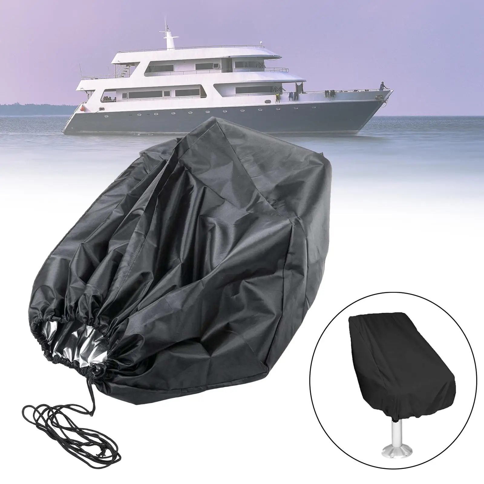 Captain Chair Cover Dust Resistant Weather Resistant Oxford Cloth Helmsman Chair Protective Cover for Yacht Ship Fishing