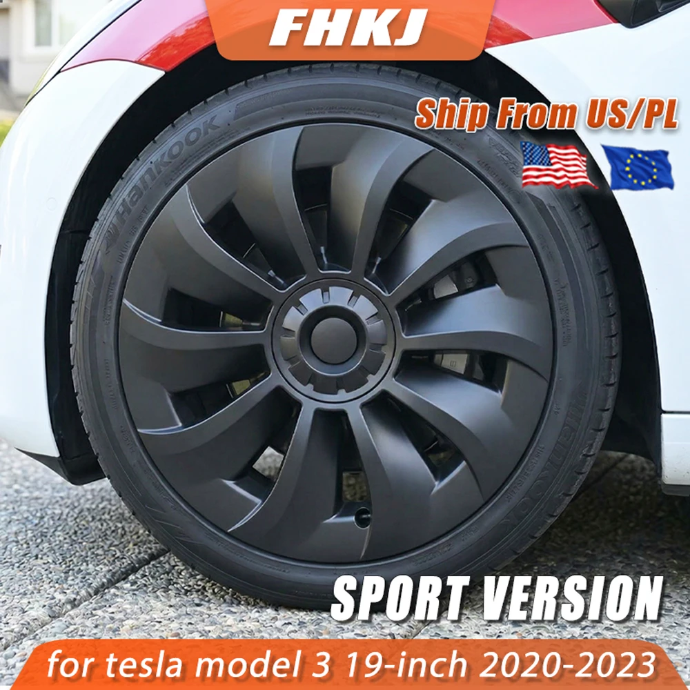 

4PCS Hub Cap for Tesla Model 3 19-Inch Wheel Cap Performance Replacement Automobile Hubcap Full Rim Cover Accessories 2020-2023
