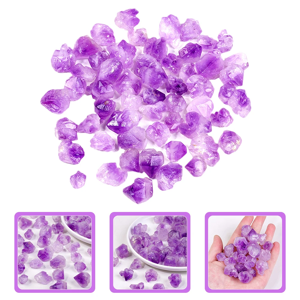 

Amethyst Geode Crystal Stone Set Natural Decorative Crystals for Home Office Desk Table Aromatherapy Decoration