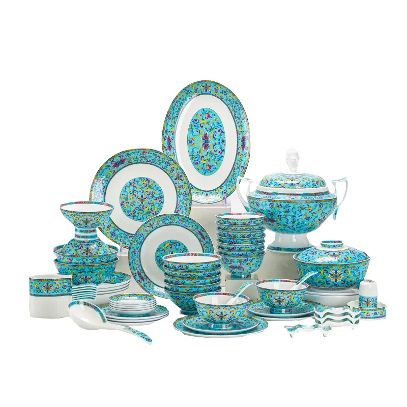 Fine Party Wedding Dinnerware Sets Plates Luxury Dinner Guests Kitchen Dinnerware Sets Home Gift Vajillas Completa Dinner Set