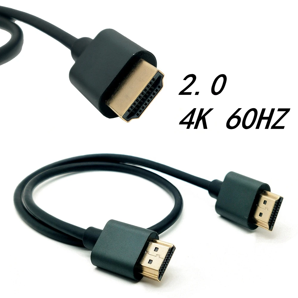 

Aluminum alloy high-definition compatible HDMI 2k.4k 2.0 ultra-thin high-definition cable for TV, laptop, projector, PS3, PS4 ca