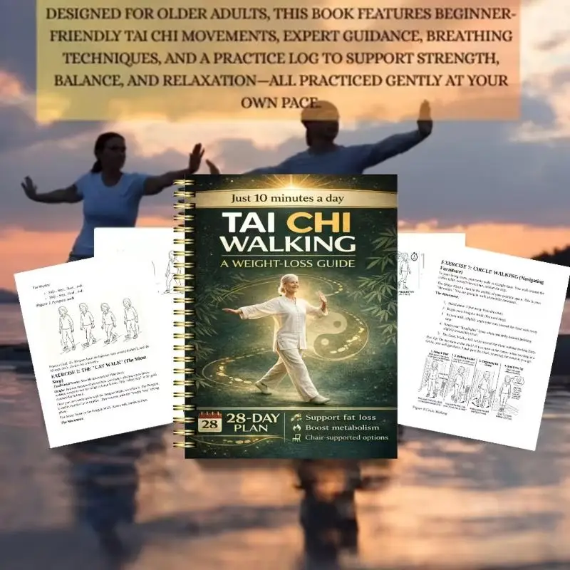 1Pc Walking Transformation Challenge For Elderly 28-Day Sequential Exercise Plan Only 10 Minutes Daily Easy 4-week Program Book.