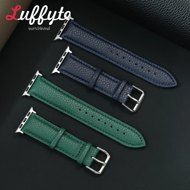 حزام ساعة الأعمال لساعة أبل 38/40/41/42/44/45/46/49 مللي متر 10 9 8 7 6 5 4 3 SE Ultra 2 PU أربطة ساعات جلدية للرجال والنساء #1