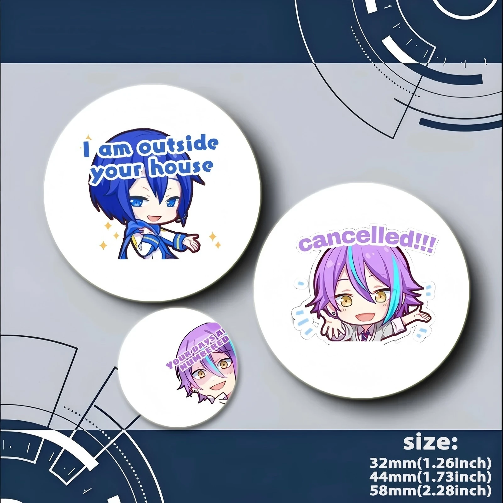 Funny Cartoon Style Badge Project Sekai Brooches on Backpack Clothes Handmade Round Enamel Pins for Jewelry Gift Accessory