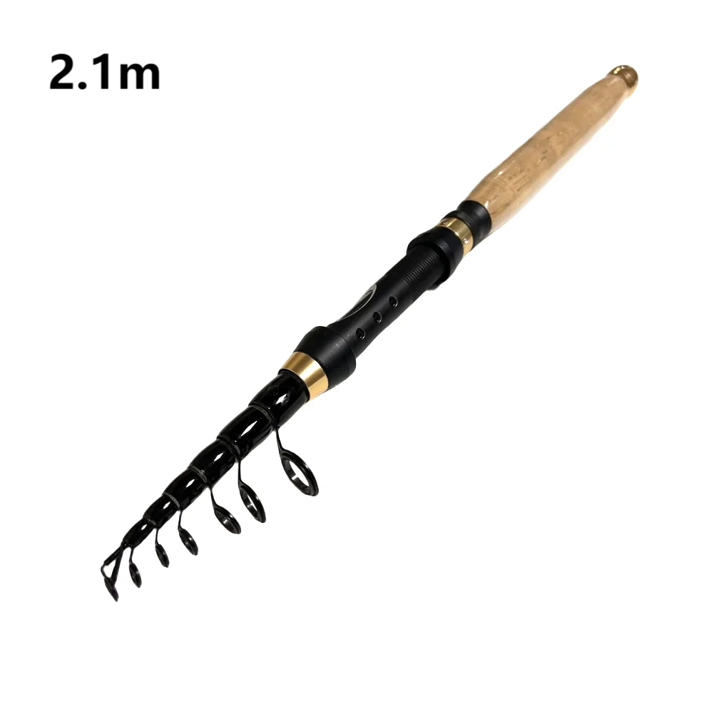 For Ultra Short Telescopic Fishing Rod Carbon Fiber Lure Pole Portable Collapsible Khaki 1.8m 2.1m 2.4m For Freshwater Saltwater