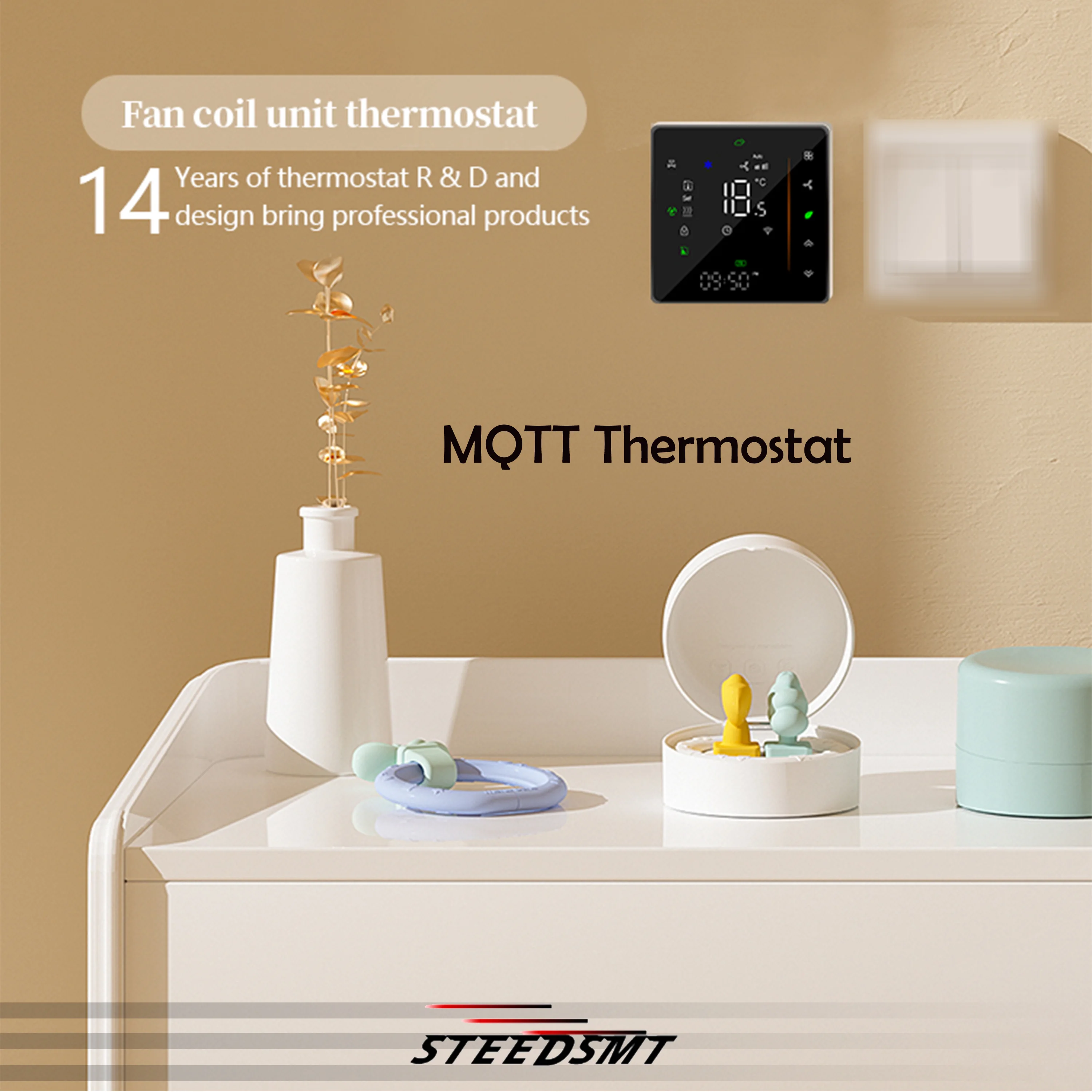 

Fan Coil MQTT Thermostat for ZIGBEE WIFI Remote APP Control Home Assistant Management ZedAIoT Smart By 24V 220VAC