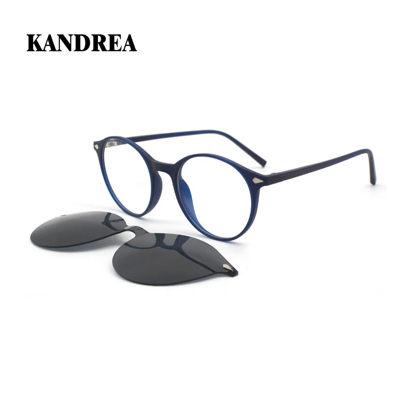 

KANDREA Vintage Clip On Polarized Glasses Frame Women Fashion Sunglasses Men Optical Myopia Classic Eyewear Eyeglasses C8005