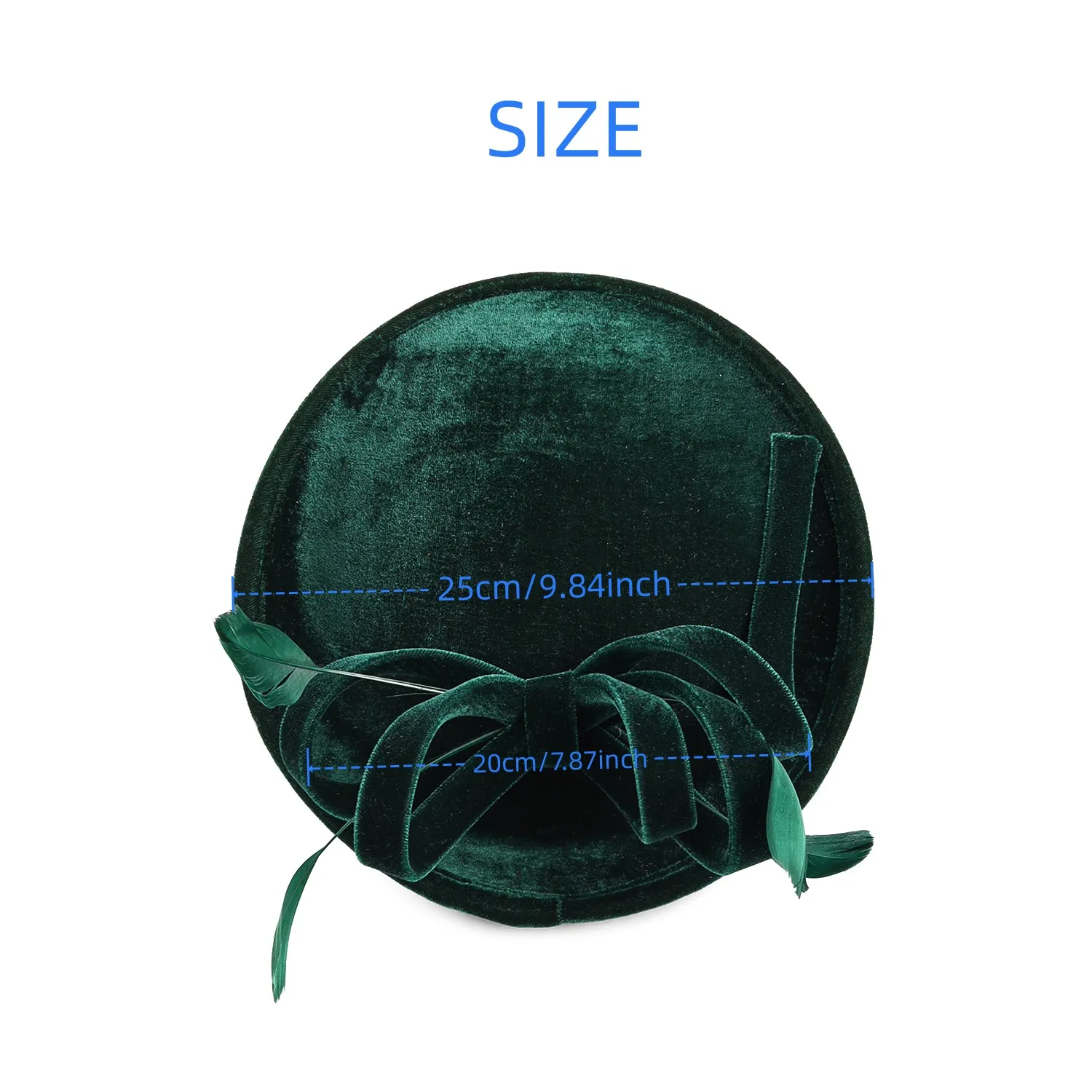 Velour Velvet Fascinator Feather Hat for Winter, Boutique Elegant Tea Party Church Banquet Hat for Women Ladies
