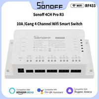 SONOFF 4CH R3/ 4CH PRO R3 Wifi Switch Module 4 Gang Wi-Fi DIY Smart Switch APP Voice Control Smart Home Works With Alexa