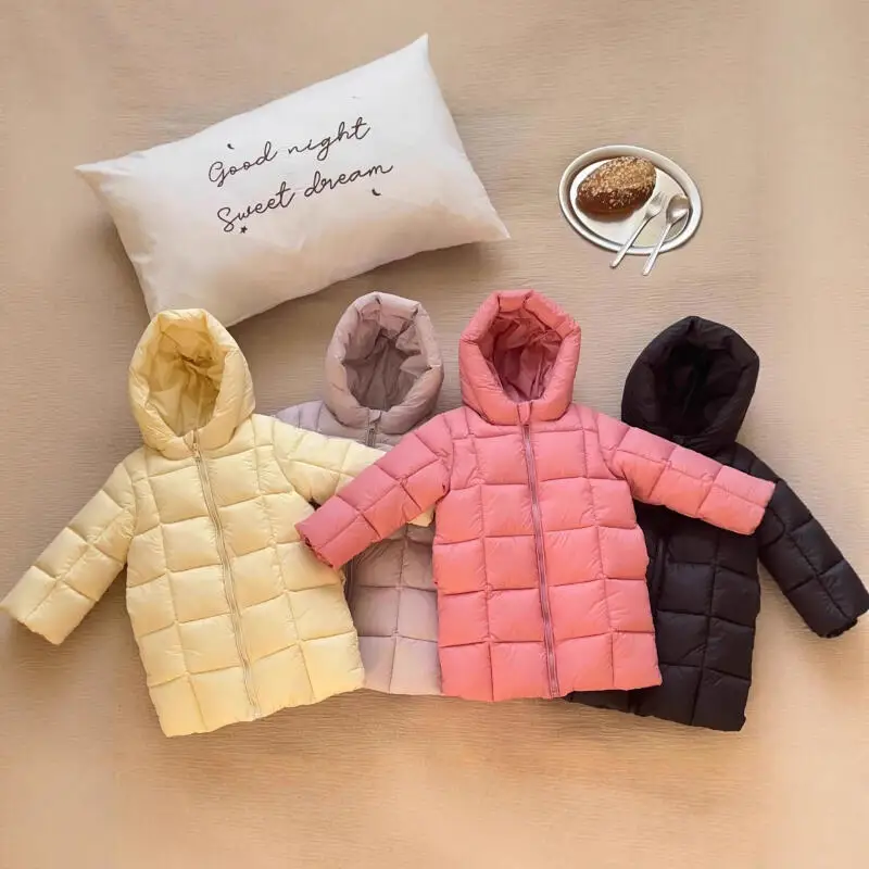 

Осенне-зимняя стеганая куртка для девочек, теплое утепленное пальто, стеганое пальто с капюшоном, верхняя одежда на молнии, детская одежда для детей 4-12 лет