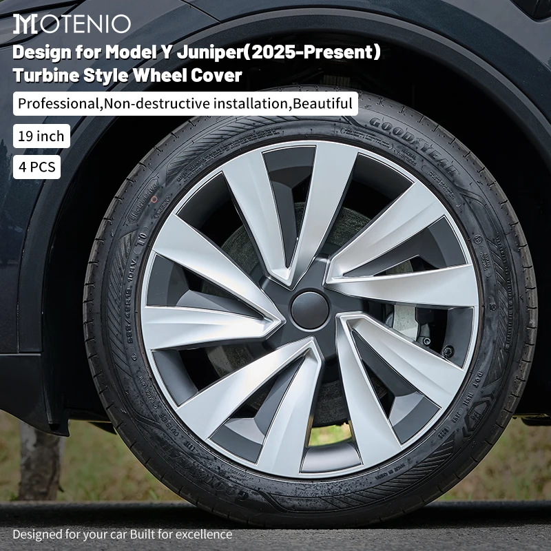 Image of 4er-Set Radkappen für Tesla Model Y Juniper 2025-2026, 19 Zoll Radabdeckung, Ersatz-Radnabenkappen, Vollfelgenabdeckung, Zubehör