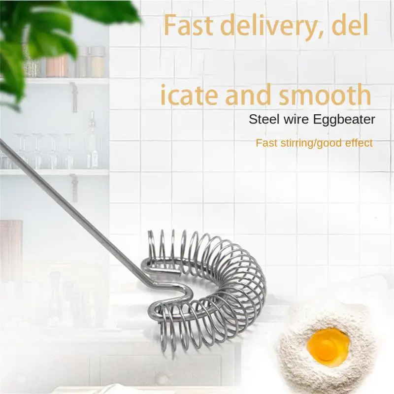 Stainless Steel Spring Egg Stirrer Portable Manual Coil Whisk Kitchen Accessories Milk Whisking For Kitchen Tools