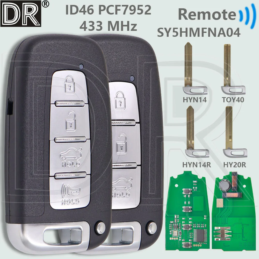 

DR ID46 PCF7952 315/433MHz Car Remote Key For Hyundai I30 IX35 Sonata Genesis Equus Veloster Kia Forte Sorento Optima Soul Rio