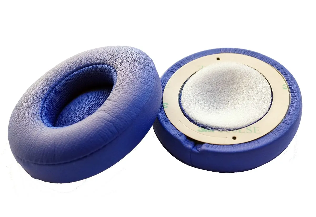 メモリーフォームイヤーパッド、交換部品、Beatsソロ3.0と互換性、ソロ2.0、ワイヤレス、有線オンイヤーヘッドフォン、青、1ペア