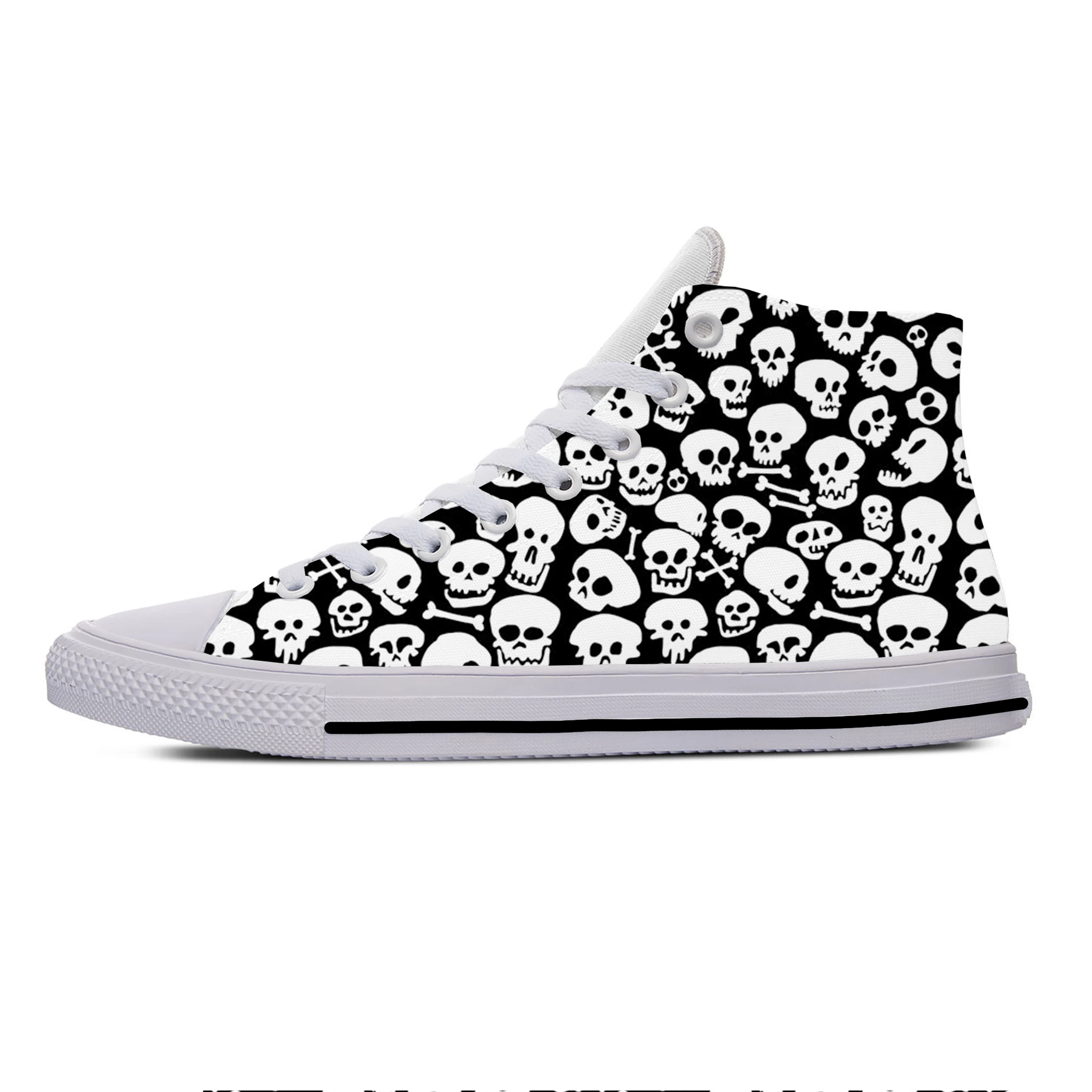 Hot SKull PAisley Gothic Goth Horror Punk Fashion Casual Shoes High Top Lightweight Men Women Sneakers Breathable Board Shoes