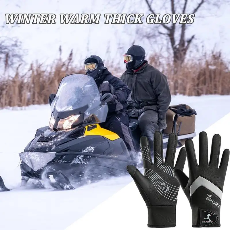 Phone Touch Winter Mittens 1 Pair Warm Touch Control Cycling Mitts For Winter Women Men Anti-Slip Sport Wear Waterproof Mittens