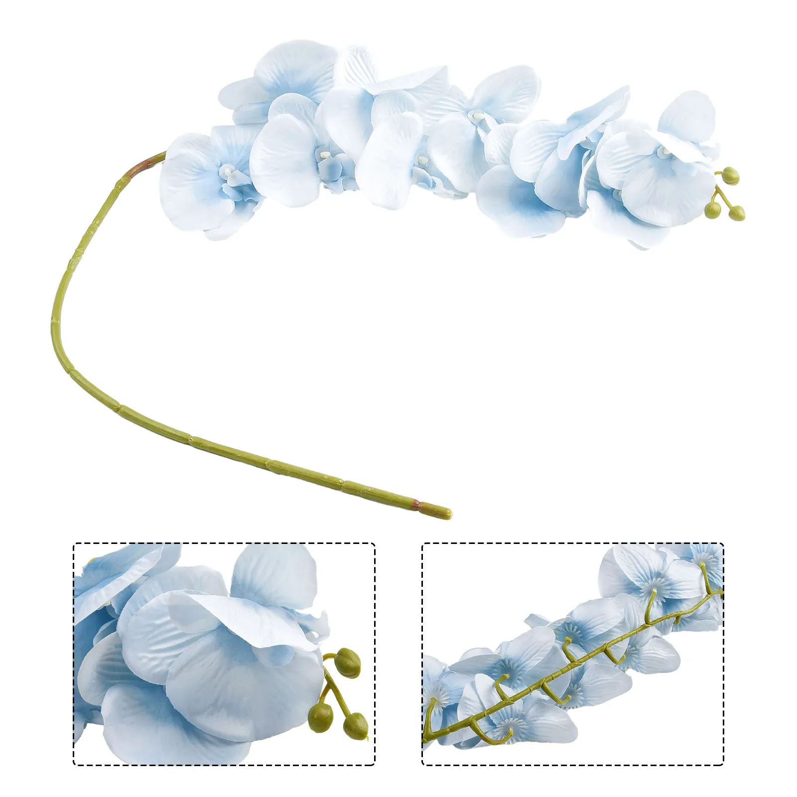 10 Heads  Artificial Fake Phalaenopsis Silk Flowers DIY Blue Series Butterfly Orchid Artificial Bouquet Fake Flower Home Decora