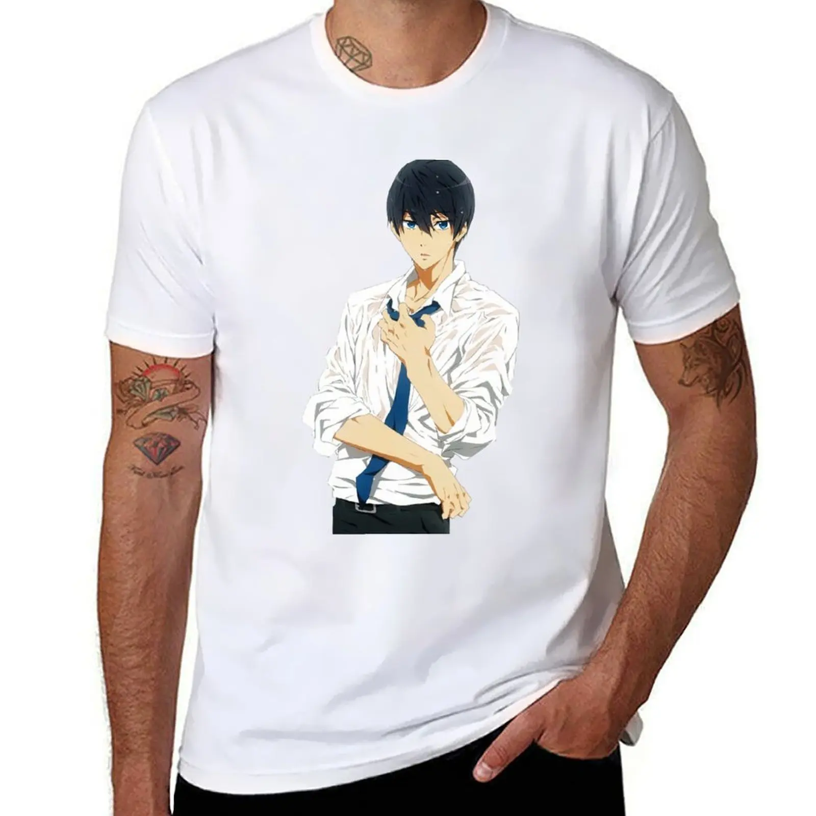 

Haruka Nanase (Free! Iwatobi Swim Club) T-Shirt cotton t shirts high quality g man t shirts for men T-Shirt