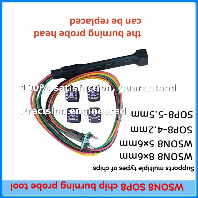 2PackX(4-in-1 for Sop8 Wsonvson Chip Download Burn Write Probe Spring Needle Flash Eeprom Chip Burner Cable VSOP8/VSON8/WSON8)