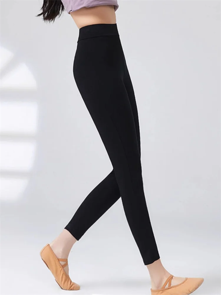 

Брюки для йоги с высокой талией, женские танцевальные облегающие брюки больших размеров, осенняя верхняя одежда, эластичные модные брюки с семью девятью разрезами