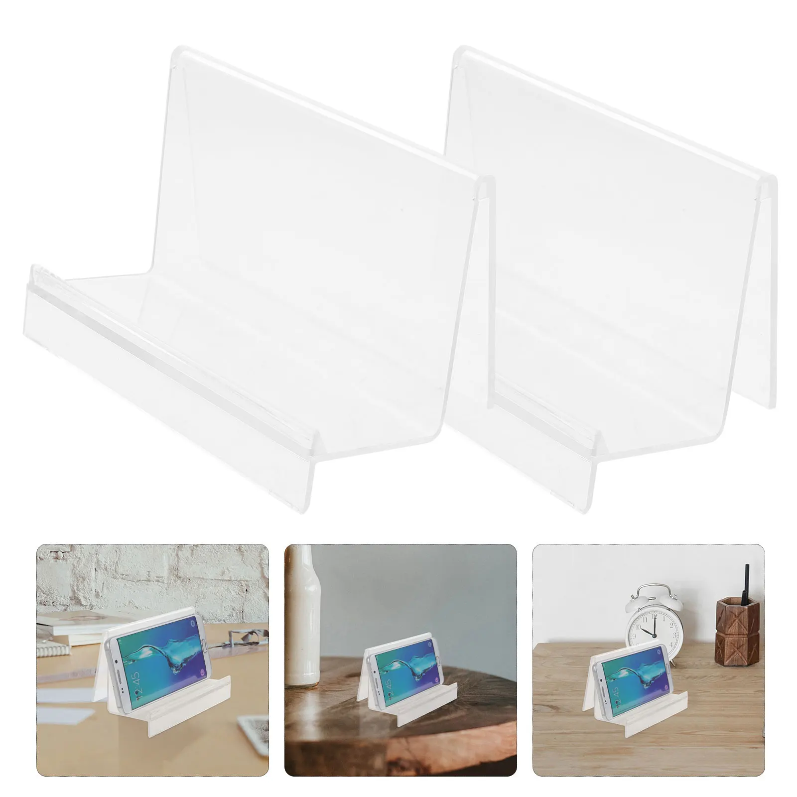 

6pcs Wallet Display Rack Transparent PP Counter ganizer Purse Storage Shelf Cell Phone Mask St Jewelry Showcase