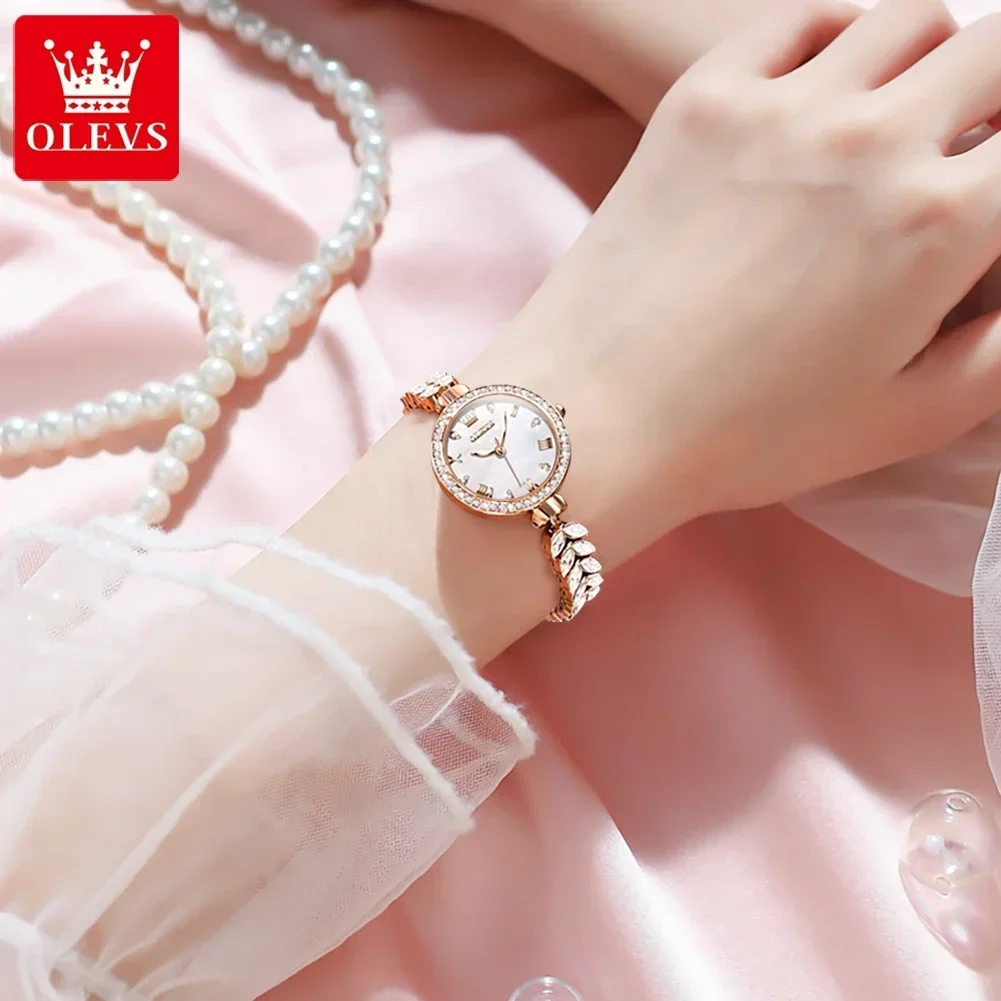 OLEVS 9971 Quartz Watch For Women Business Diamond Steel Strap Luminous Waterproof Ladies Wristwatches free shipping watches