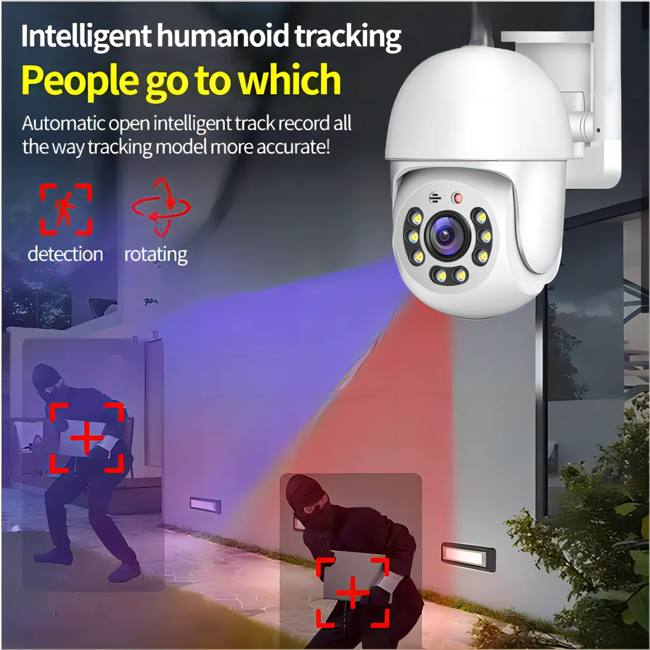 كاميرا شبكة تويا مقاومة للماء ، 4MP ، PTZ ، WiFi ، شبكة ، حماية ، خارجية ، IP66 ، 5G ، نطاق مزدوج ، مراقبة فيديو منزلية #2