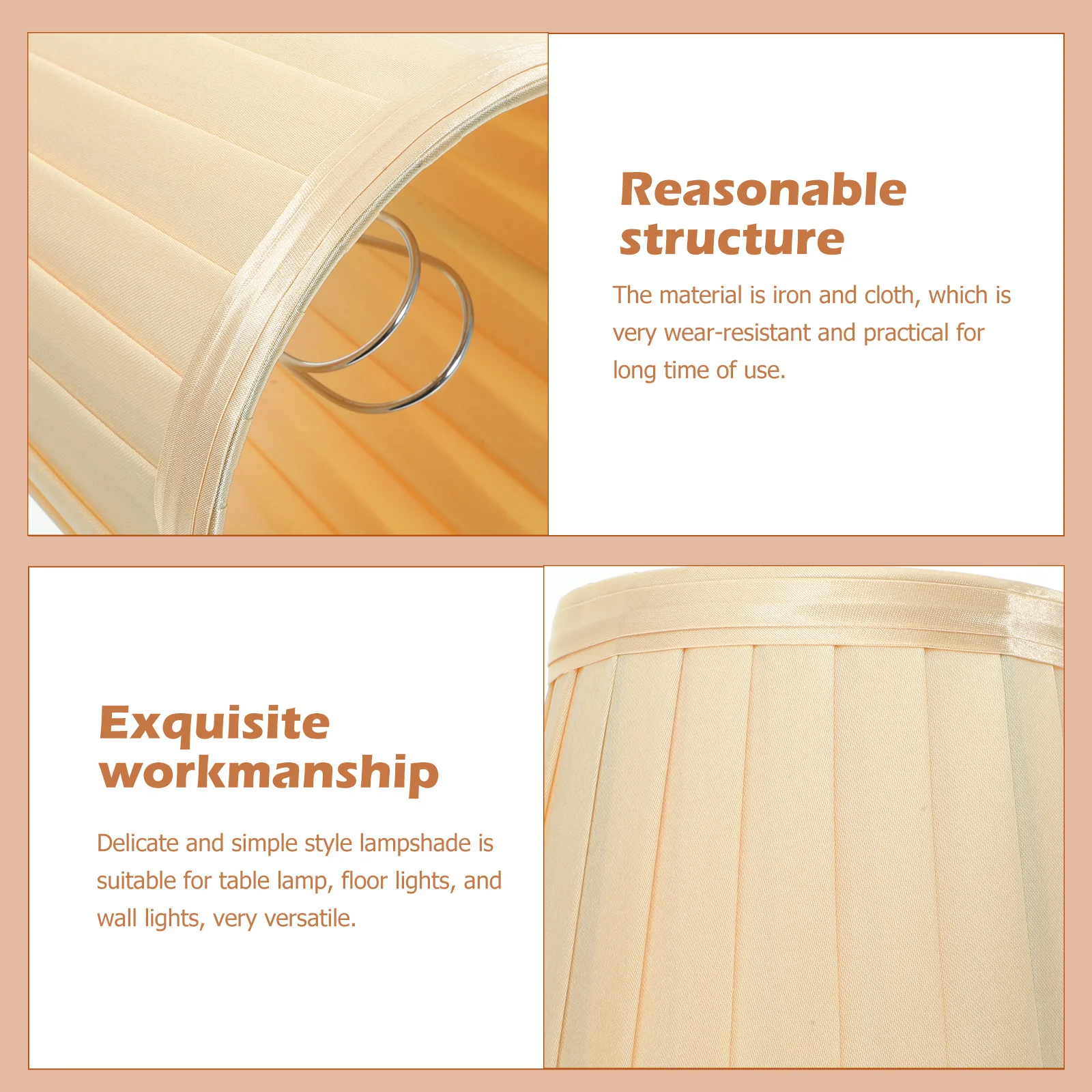 

【】European Style Fabric Lamp Shade For Desktop Floor Table Lamp Removable Light Cover Household Replacement Modern Farmhouse