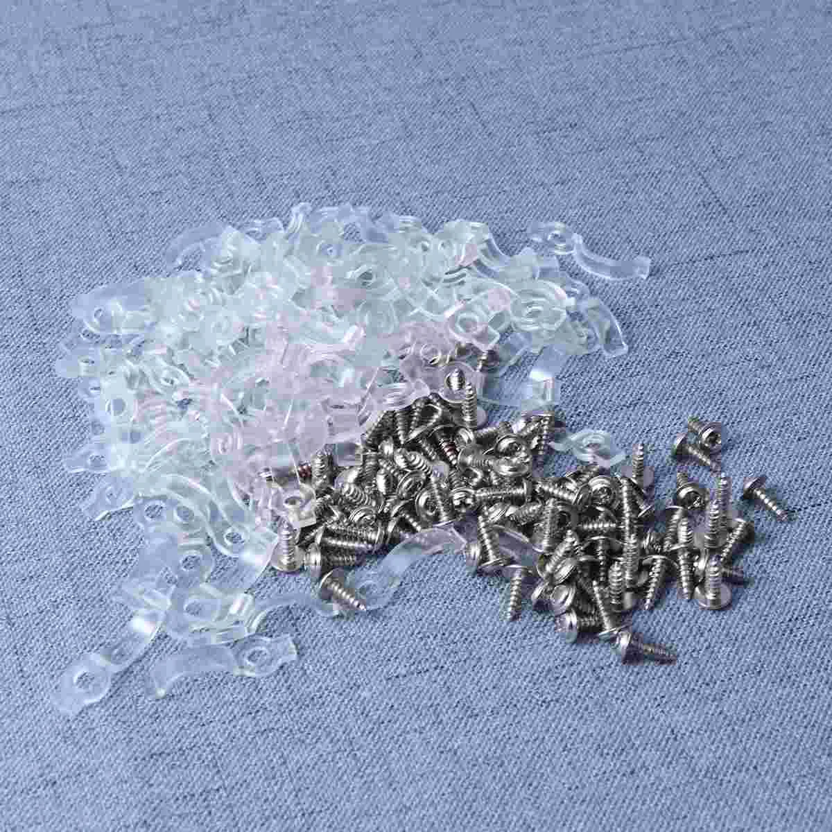 100 Pcs Strip Lights One-Side Fixing Clips Bar Mounting Bracket Attachment Brackets