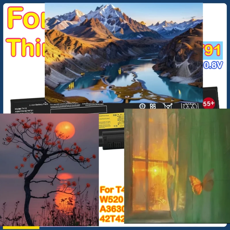 

55+ Laptop 42T4799 42T4751 42T4235 42T4753 Battery for Lenovo ThinkPad T410 T510 T520 W510 W520 L412 L420 L512 SL410 SL510