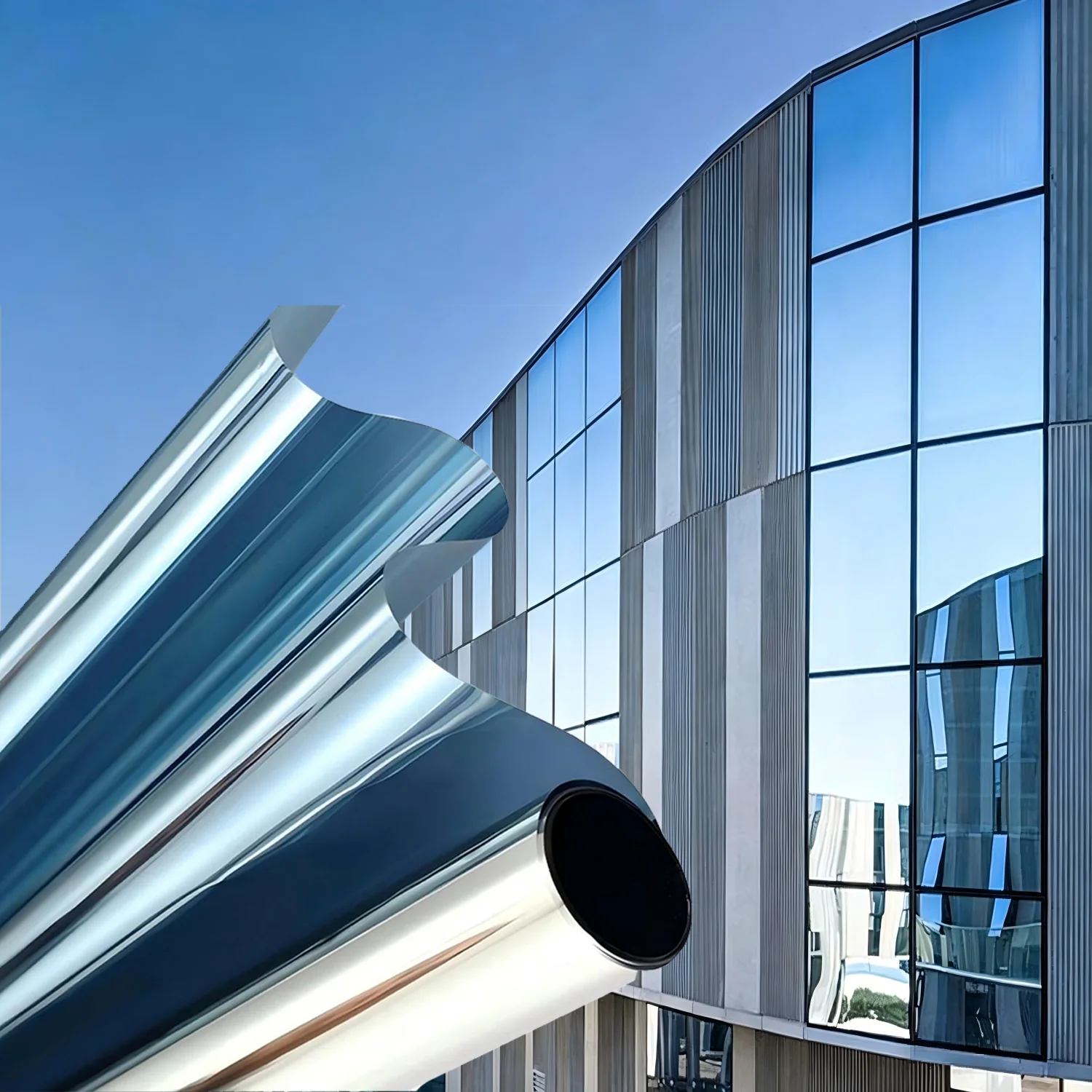 10m New Silver One Way Privacy Window Film Window Tint for Heat Control & 99% UV Protection Blackout Window Treatment for Home