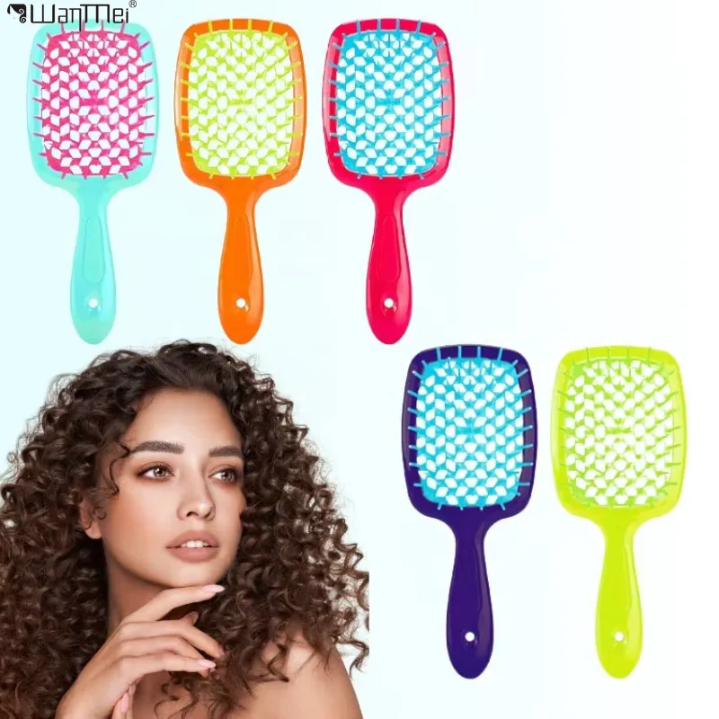 WANMEI Air Cushion Comb Plastic Massage  Anti-static Dry  Wet  Curly Hair Hollowing Hair Brushes Barber Styling Hairdressing Too