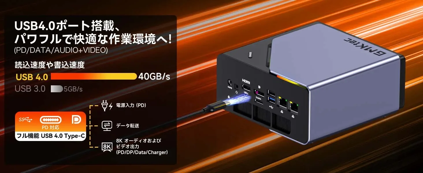 GMKtec K12 Mini PC AMD Ryzen 7 DDR5 5600MHz PCIe 4.0 NVMe SSD WiFi 6E BT5.2 8K HD Gaming Office Desktop Computer
