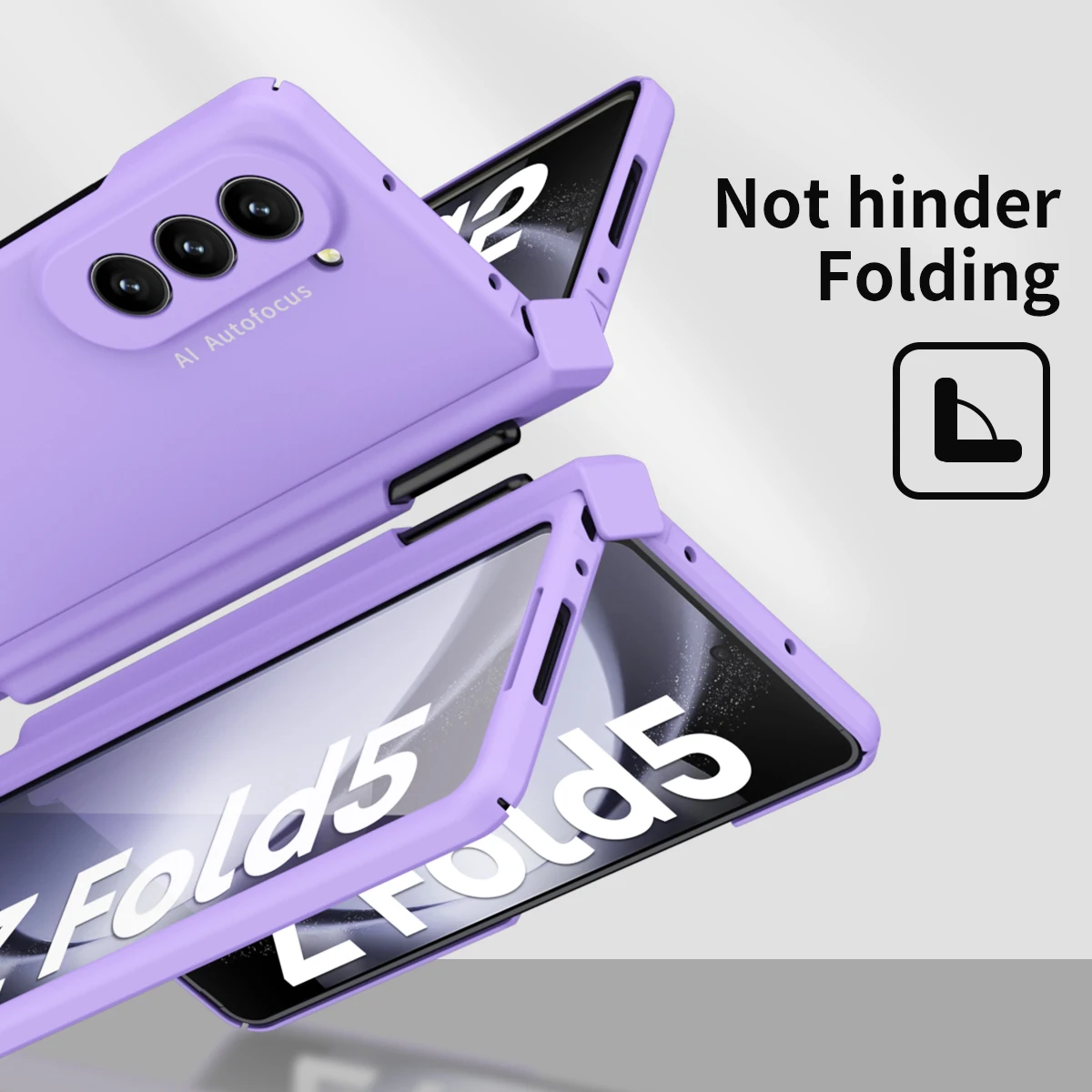 Case For Samsung Galaxy Z Fold 5 5G Pen Slot For Fold5 S Pen Fold Edition Hinge Plastic Cover With Front Screen Protector Glass