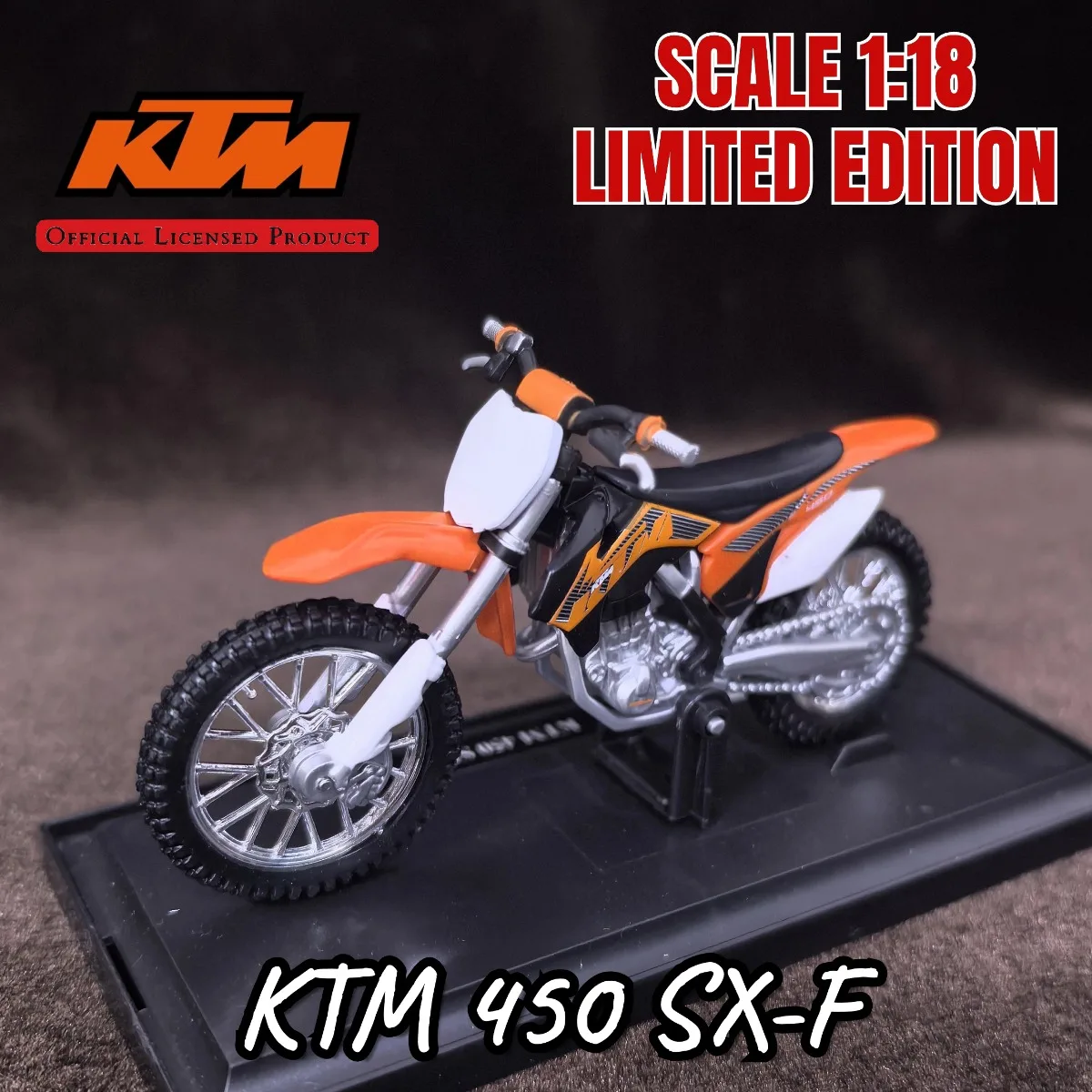 

Limited 1:18 Scale KTM 450 SX-F Mini Motorcycle Model, Replica Car Miniature Kid Xmas Gift Toy