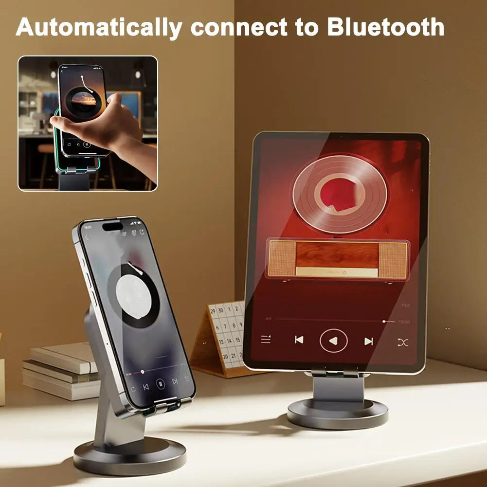 Intelligenter tragbarer Handyhalter, multifunktionaler Desktop-Drei-in-Eins-RGB-Wireless-Bluetooth-Sensor, Lautsprecher, Telefonständer