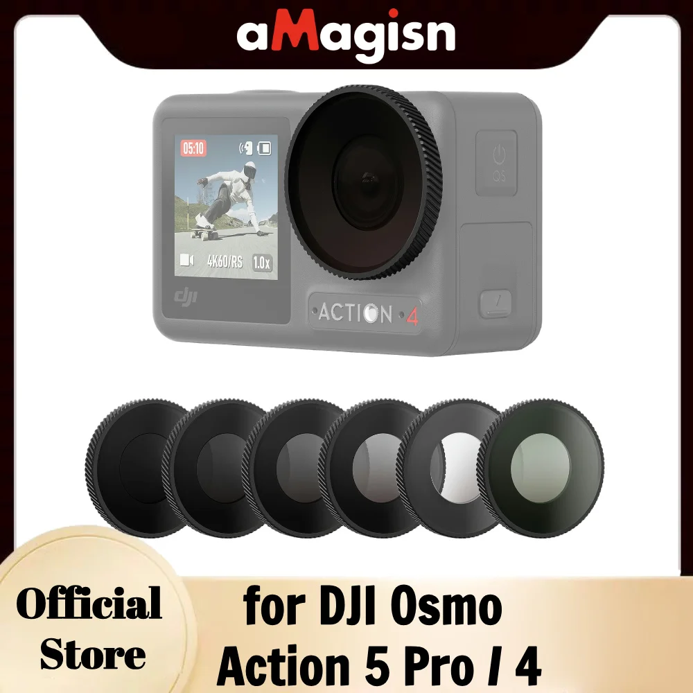 

aMagisn Lens Filter Set CPL ND16 ND8 ND32 ND64 UV Filters Aluminum Alloy Frame Optical Glass For DJI Osmo Action 5 Pro / Action4