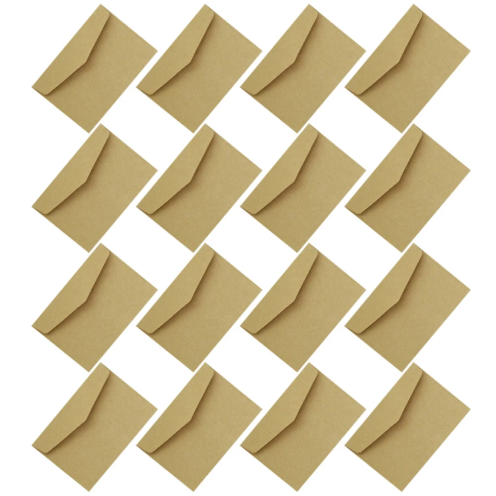 

100pcs Kraft Paper Envelopes Vintage Mini Blank Lightweight Memo Notes Craft Storage Invitations Birthday Style