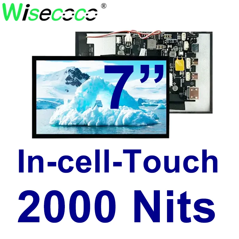 Sunlight Readable Display 7 Inch Touchscreen 1929x1080 2000 Nits Ultra-High Brightness Touchscreen Outdoor Automotive Display