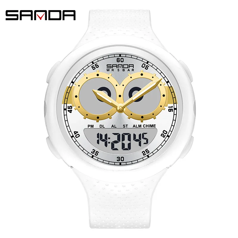 

Fashion Sanda Top Brand Military Sports Men's Led Dual Display Waterproof Analog Digital Electronic Quartz Wrist Watches