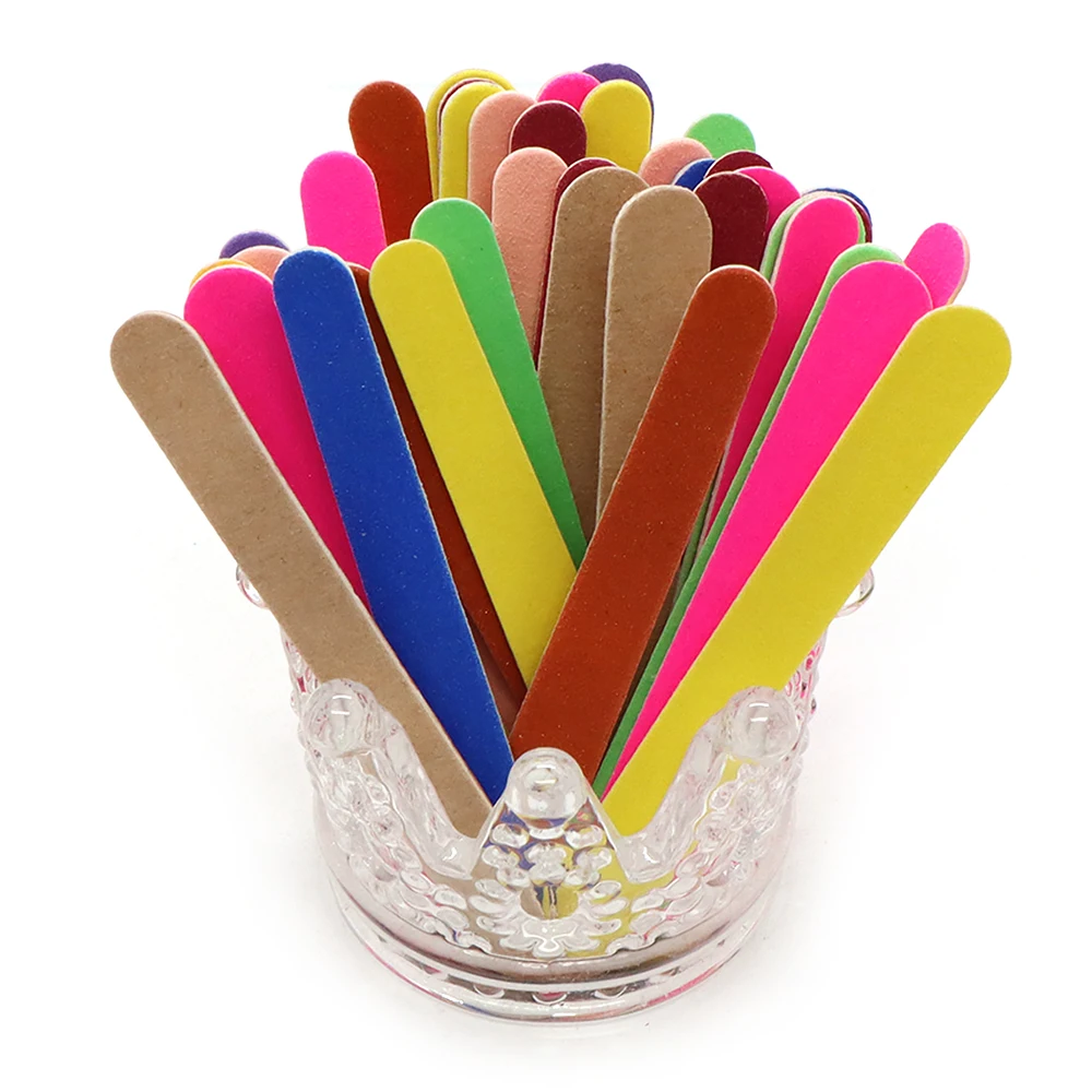 160Pcs Multi-Color Mini Nail File Set Disposable Files Double Sided Emery Board Professional Manicure Files Strip Nail Art Tools